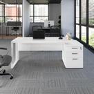 Mesa Escritório Diretor 170cm a 192cm 3 Gav. Pé Metal F5