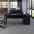 Mesa Escritório Diretor 1,70m a 1,92m 4 Gavetas Pé Metal F5