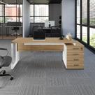 Mesa Escritório Diretor 1,70m a 1,92m 4 Gavetas Pé Metal F5