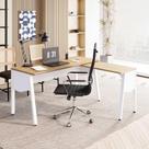 Mesa Escritório em L 1,50m c/ Tampo Chanfrado e Pé Metal F5