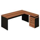 Mesa Escritório em "L" c/ Gaveteiro 1,50x1,50m - WORK START - NOGAL SEVILHA/PRETO - 21416 Mesa Escritório em "L" c/ Gaveteiro 1,50x1,50m - WORK START - NOGAL SEVILHA/PRETO - 21416