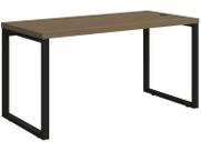 Mesa Escritório Frame Tampo em MDP 2 Pés Metálicos Escrivaninha Office Quarto Cor Madeira Monique