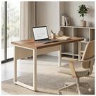 Mesa Escritório PÉ QUADRO 1,50x0,60m - S/ Gavetas - NOGAL SEVILHA / BRANCO - 34302