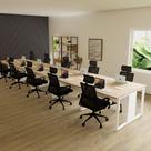 Mesa Escritório Plataforma de Trabalho 10 Lugares 600cm x 120cm Pés Metal F5 Office Mesa Escritório Plataforma de Trabalho 10 Lugares 600cm x 120cm Pés Metal F5 Office