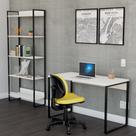 Mesa Escritório Reta 120cm Martinucci Iron IRMR1260BBP Home Office Branca
