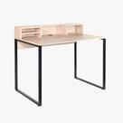 Mesa escrivaninha 100cm pé quadrado Mart Home MH21BP com nichos Branca Mesa escrivaninha 100cm pé quadrado Mart Home MH21BP com nichos Branca