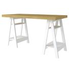 Mesa Escrivaninha 135cm Pés Cavalete Darte A06 Olmo/Branco - Mpozenato Mesa Escrivaninha 135cm Pés Cavalete Darte A06 Olmo/Branco - Mpozenato