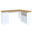 Mesa Escrivaninha 3 Gavetas Com Nichos Em L Marilu Olmo/branco