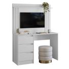 Mesa Escrivaninha 3 Gavetas Painel TV 40 Pol Doble Branco - Albatroz