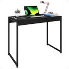 Mesa Escrivaninha 90cm Moderna com Estrutura Metálica e Tampo MDF para Home Office e Estudo