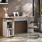 Mesa Escrivaninha Athenas 115cm com Nichos Laterais em MDF e MDP Design Moderno Compacta para Home Office Estudo Escritório