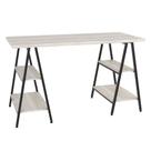 Mesa Escrivaninha Cavalete 135cm Estilo Industrial Prisma C08 Snow/Preto - Mpozenato