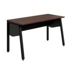 Mesa Escrivaninha com 135cm Industrial Tampo Chanfrado e Pés Metálicos Executive Louro E Preto
