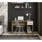 Mesa Escrivaninha com e Espaço para Cpu 2319 1 Gaveta 120cm Mel E Branco