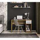Mesa Escrivaninha com e Espaço para Cpu 2319 1 Gaveta 120cm Mel e Branco Marrom Mesa Escrivaninha com e Espaço para Cpu 2319 1 Gaveta 120cm Mel e Branco Marrom