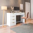 Mesa Escrivaninha com e Porta Objetos Vita 5 Gavetas 136cm Yescasa Branco Mesa Escrivaninha com e Porta Objetos Vita 5 Gavetas 136cm Yescasa Branco