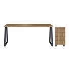 Mesa Escrivaninha com Gaveteiro Home Office Concept 4 Gavetas 160cm Industrial Nogal Sevilha e Preto Marrom