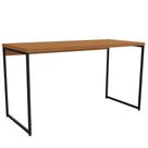 Mesa Escrivaninha de Escritório 1,36m Kappesberg Industrial Office Cor Canela/Preto Fosco - LI003