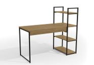 Mesa Escrivaninha de Escritório Estilo Industrial Kappesberg LI010 cor Freijó e Preto Fosco