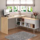 Mesa Escrivaninha Dubai 1 Porta Carvalho/Branco - Artany