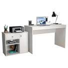 Mesa Escrivaninha e Armário para Escritório B32 1 Porta 1 Gaveta MDP 120cm Branco Nova Mobile Mesa Escrivaninha e Armário para Escritório B32 1 Porta 1 Gaveta MDP 120cm Branco Nova Mobile