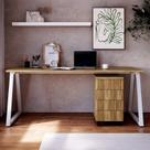 Mesa Escrivaninha e Gaveteiro com e Rodízios 4 Gavetas 160cm Industrial Executive Nogal E Branco Mesa Escrivaninha e Gaveteiro com e Rodízios 4 Gavetas 160cm Industrial Executive Nogal E Branco