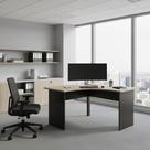 Mesa Escrivaninha em L para Canto 120x120cm Calvi Preto MDP Home Office Modelo Web Office