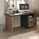 Mesa Escrivaninha Florence 2 Gavetas Nogal/Preto - Artany Móveis Mesa Escrivaninha Florence 2 Gavetas Nogal/Preto - Artany Móveis