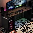 Mesa Escrivaninha Gamer Athenas Preta 115cm com Nichos e Espaço para Cpu Mesa Escrivaninha Gamer Athenas Preta 115cm com Nichos e Espaço para Cpu