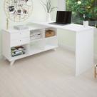 Mesa Escrivaninha Gold 2 Gavetas 2 Prateleiras Branco - Artany