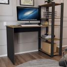 Mesa Escrivaninha Home Office 3 Prateleiras Pinho/Preto - Panorama Móveis
