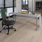 Mesa Escrivaninha Industrial 1.90m Pés Metal Cinza F5 Office F5