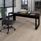 Mesa Escrivaninha Industrial 1.90m Pés Metal Preta F5 Office Mesa Escrivaninha Industrial 1.90m Pés Metal Preta F5 Office