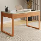 Mesa Escrivaninha Industrial 100% Mdf Off White/Freijó F20 - Pradel