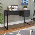 Mesa Escrivaninha Industrial 120cm 2 Gavetas Nubia Grafite Z54 - Mpozenato