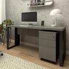 Mesa Escrivaninha Industrial 150cm Gaveteiro Clean Pés Metal