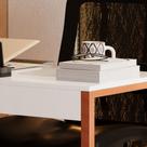 Mesa Escrivaninha Industrial Desk 90 Color Quarto Escritório Branco Cobre