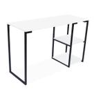 Mesa Escrivaninha Industrial Nicola 120cm Preto com Prateleira e Tampo Branco Mesa Escrivaninha Industrial Nicola 120cm Preto com Prateleira e Tampo Branco