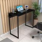 Mesa Escrivaninha Industrial Preta 90x45 Compacta e Moderna