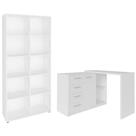 Mesa Escrivaninha Lagan e Estante Livreiro 90x187cm Lean A06 Branco - Mpozenato Mesa Escrivaninha Lagan e Estante Livreiro 90x187cm Lean A06 Branco - Mpozenato