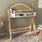 Mesa Escrivaninha Mali 100% Mdf Natura/Branco - Pnr Móveis