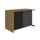 Mesa Escrivaninha Office 120cm Ripada Mel Grafite Faema