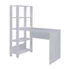 Mesa Escrivaninha Office Com Estante 3 Prateleiras Match Branco