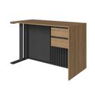 Mesa Escrivaninha Office Ripada 2 Gavetas 120cm Mel/Grafite Prolar MS8022 - Faema Móveis Mesa Escrivaninha Office Ripada 2 Gavetas 120cm Mel/Grafite Prolar MS8022 - Faema Móveis