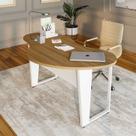 Mesa Escrivaninha Orgânica Linear 173cm X 94cm Pés Metal para Escritório Home Office F5 Corporate