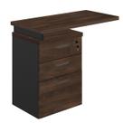 Mesa Escrivaninha para computador e notebook AUXILIAR com 3 Gavetas Pedestal WORKSTART MARSALA PRETO
