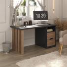 Mesa Escrivaninha para Home Office e Estudos Florence 2 Gavetas 142,2cm Nogal E Preto Mesa Escrivaninha para Home Office e Estudos Florence 2 Gavetas 142,2cm Nogal E Preto
