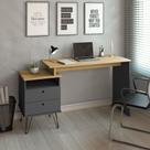 Mesa Escrivaninha Plus 2 Gavetas Olmo/Grafito 006100 - Artany