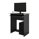 Mesa / Escrivaninha PRAT Para Computador 1 Gaveta Com Corrediça Telescópica e Bandeja Retràtil Bordas Ergonômicas Cor Preto