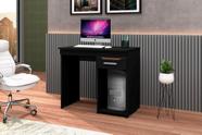 Mesa / Escrivaninha QU Para Estudo Com Espaço Para CPU 1 Gaveta Cor Preta/Canela